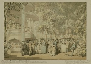 Vauxhall Gardens、c.1784（紙に鉛筆でペンと茶色のインクで洗ってトイレに行く）